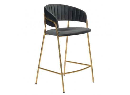 Комплект из 2-х стульев полубарных Turin чёрный с золотыми ножками в Кургане