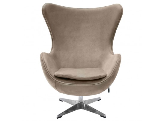 Кресло EGG CHAIR латте, искусственная замша в Кургане