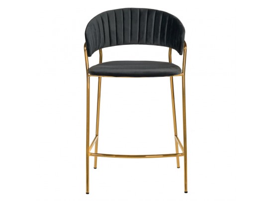 Комплект из 2-х стульев полубарных Turin чёрный с золотыми ножками в Кургане