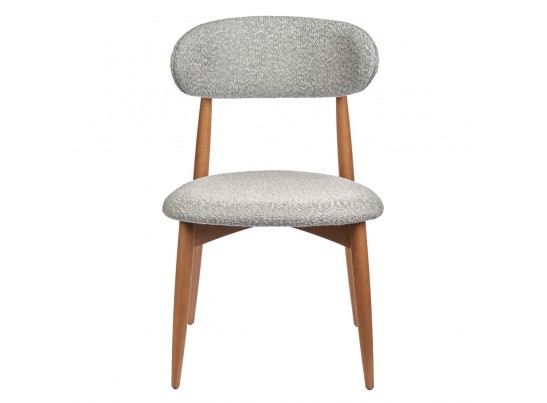 Стул Lucas светло-серый букле с ножками цвета орех в Кургане