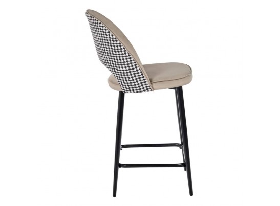 Стул полубарный Leo латте с жаккардом, поворотный механизм в Кургане