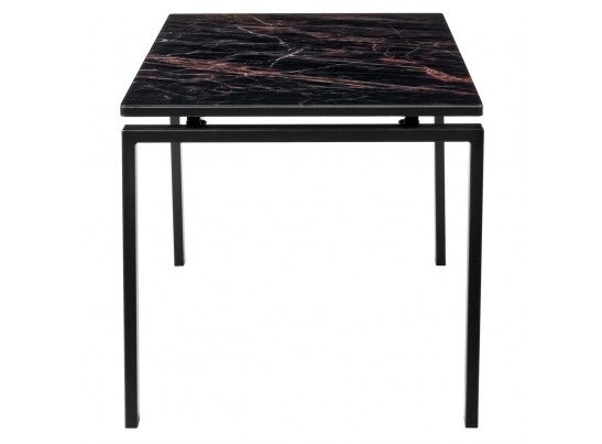 Стол Areal раскладной 140-180х80х75 чёрный мрамор с чёрными ножками в Кургане