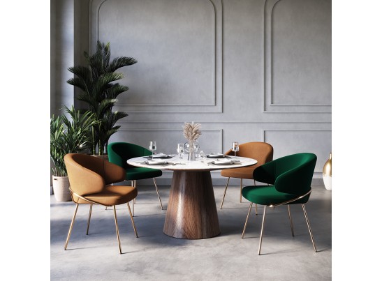 Стул-полукресло Emil медовый с золотыми ножками в Кургане