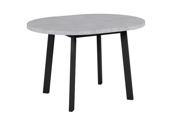Стол Next круглый раскладной 90-120x90x76,5см, Бетон Лайт, чёрный в Кургане
