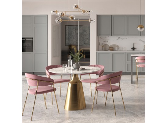 Комплект из 2-х стульев Turin пудровый с золотыми ножками в Кургане