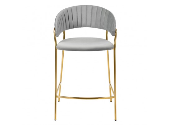 Стул полубарный Turin серый с золотыми ножками в Кургане