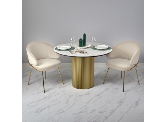 Стол Aura D110, керамогранит Ravena Natural, золотой в Кургане