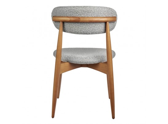 Стул Lucas светло-серый букле с ножками цвета орех в Кургане