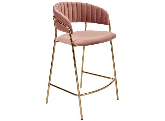 Комплект из 2-х стульев полубарных Turin пудровый с золотыми ножками в Кургане