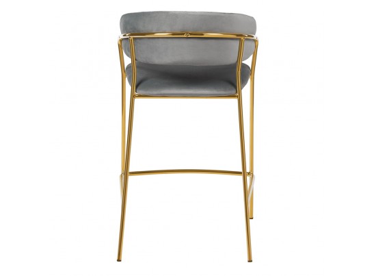 Стул полубарный Turin серый с золотыми ножками в Кургане
