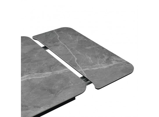 Стол Arthur раскладной 120-184x80x75см, керамогранит серый мрамор Greys Grey, чёрный в Кургане