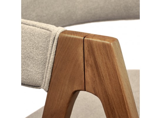 Стул Alan латте букле с ножками цвета орех в Кургане