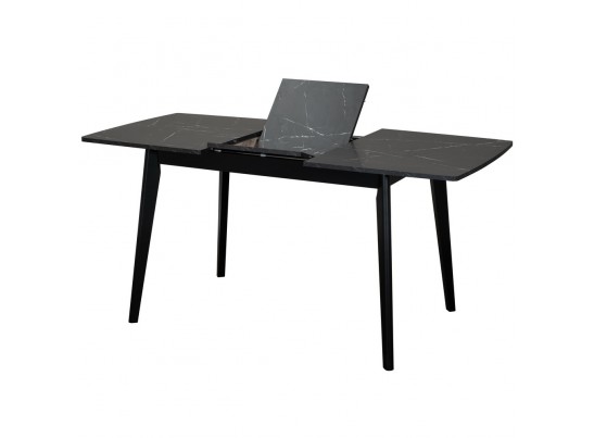 Стол Oslo раскладной 120-160x80x76см, Мрамор неро, чёрный в Кургане