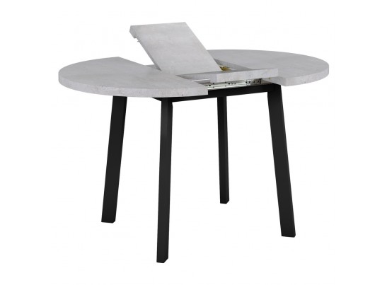 Стол Next круглый раскладной 90-120x90x76,5см, Бетон Лайт, чёрный в Кургане
