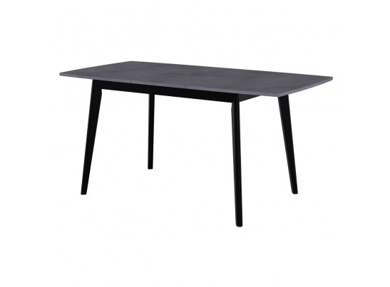 Стол Oslo раскладной 120-160x80x76см, Бетон Портленд, черный в Кургане
