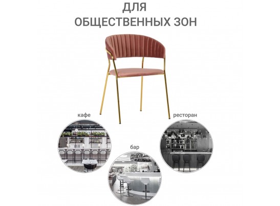 Комплект из 2-х стульев Turin пудровый с золотыми ножками в Кургане