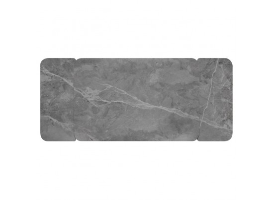 Стол Arthur раскладной 120-184x80x75см, керамогранит серый мрамор Greys Grey, чёрный в Кургане
