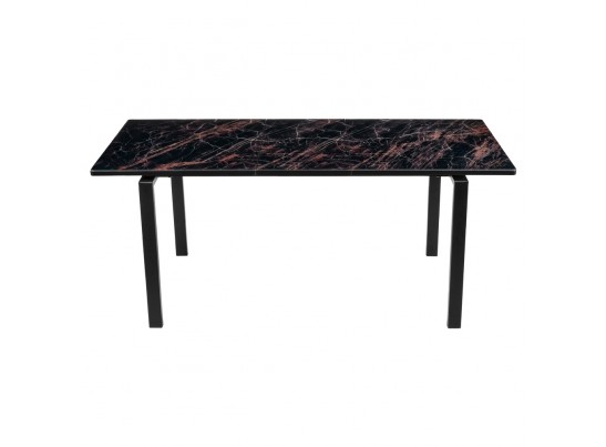 Стол Areal раскладной 140-180х80х75 чёрный мрамор с чёрными ножками в Кургане