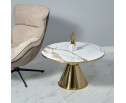 Кофейный столик Atlant диам.80см x 45см, золотой, металл, керамика в Кургане