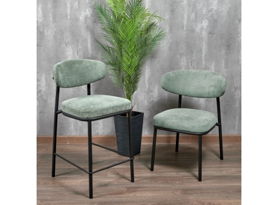 Стул Lucas 2 шалфей шенилл с чёрными ножками в Кургане