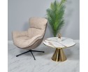 Кофейный столик Atlant диам.80см x 45см, золотой, металл, керамика в Кургане