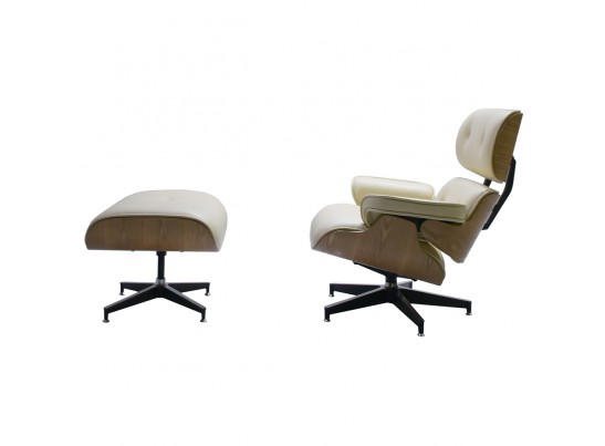 Кресло EAMES LOUNGE CHAIR и оттоманка EAMES LOUNGE CHAIR бежевые в Кургане