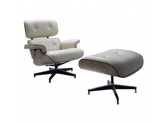 Кресло EAMES LOUNGE CHAIR и оттоманка EAMES LOUNGE CHAIR бежевые в Кургане