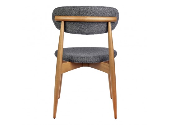 Стул Lucas тёмно-серый букле с ножками цвета орех в Кургане