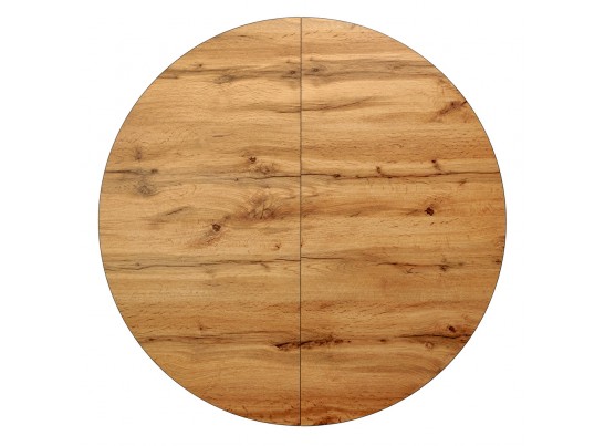 Стол Rudolf круглый раскладной 100-130x100x75см, Дуб Вотан, чёрный в Кургане