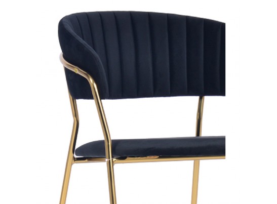 Комплект из 2-х стульев Turin чёрный с золотыми ножками в Кургане