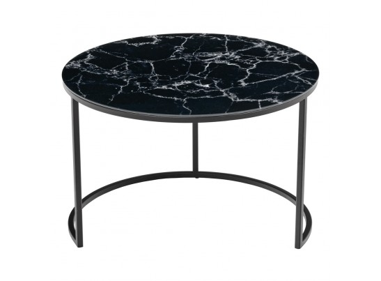 Набор кофейных столиков Tango чёрный мрамор с чёрными ножками, 2шт в Кургане