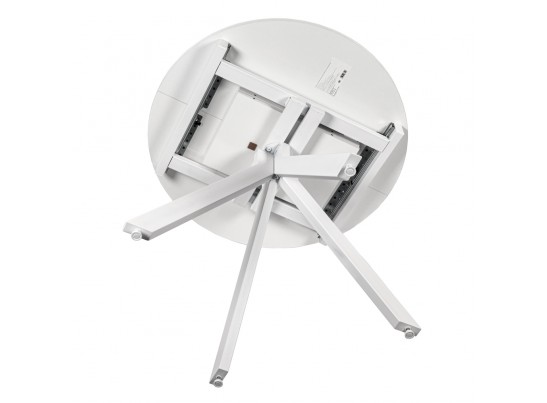 Стол Rudolf круглый раскладной 90-120x90x75см, белый мрамор, белый в Кургане