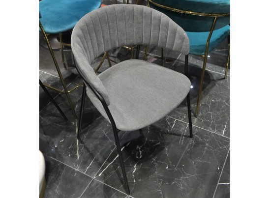 Комплект из 2-х стульев Turin серый вельвет с чёрными ножками в Кургане