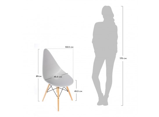 Стул DROP темно-серый в Кургане