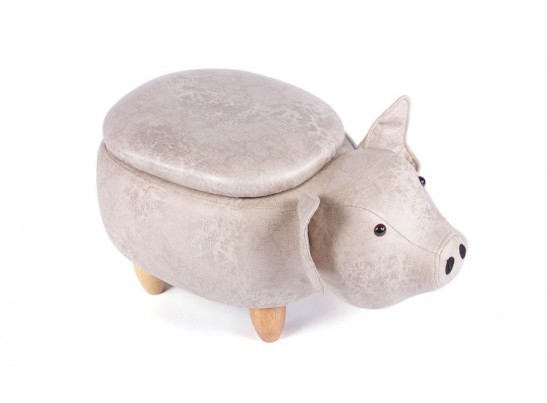 Пуф Поросенок с отсеком для хранения французский серый в Кургане