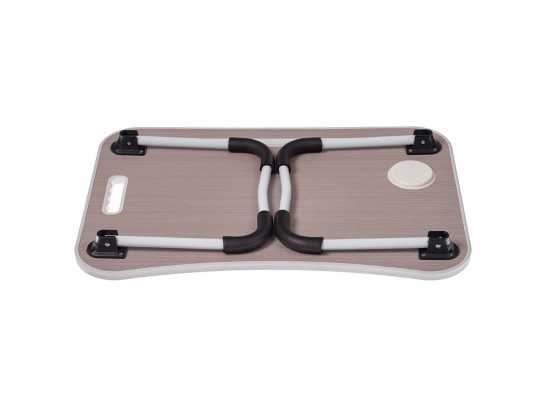 Стол складной с подстаканником «ЛАЙТ», 59,5x39,5x26,4см, мдф, металл, св. дерево, белый в Кургане