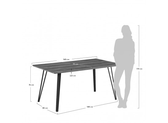 Стол Avanti new 160х90х76см, орех в Кургане