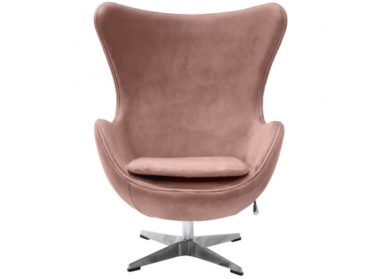 Кресло EGG CHAIR пыльно-розовый, искусственная замша в Кургане