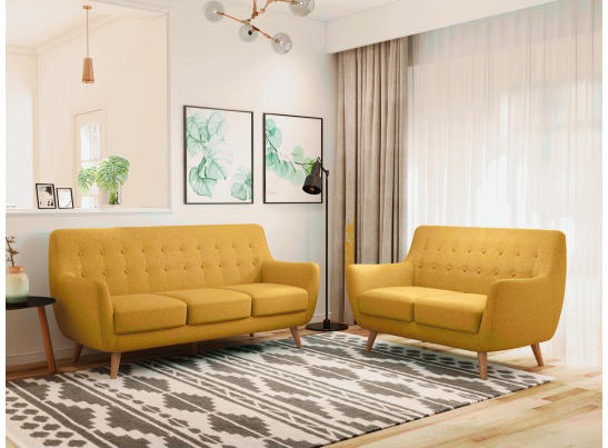 Диван Picasso двухместный горчичный в Кургане