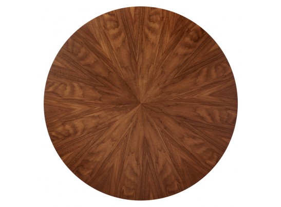 Стол Liverpool диам.110см, шпон орех лучевой набор, с золотистыми ножками в Кургане
