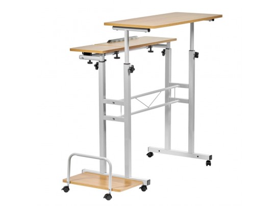 Стол многофункциональный Shuttle 80х58х80-130см, светлое дерево, белый в Кургане