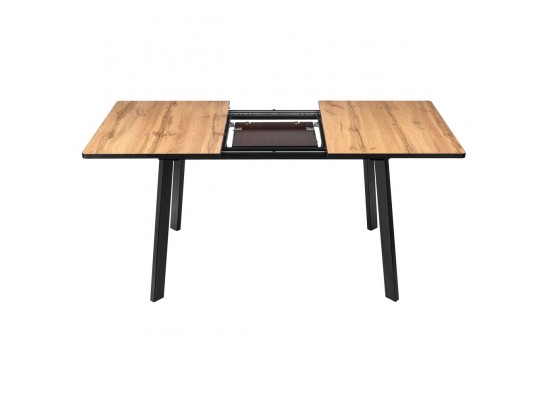 Стол Dublin раскладной 120-160х80х75 Дуб Вотан с чёрными ножками в Кургане