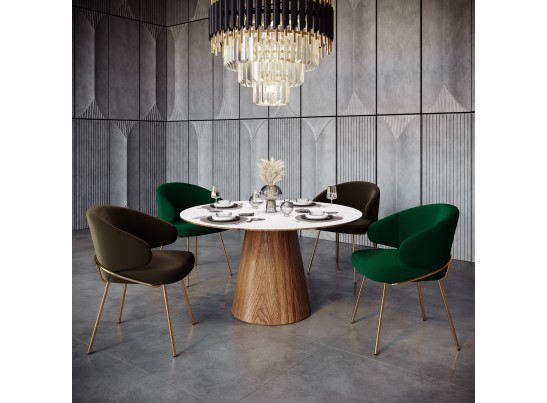 Стул-полукресло Emil кремовый с золотыми ножками в Кургане