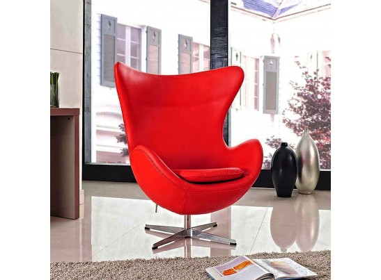 Кресло EGG CHAIR красный глянец в Кургане
