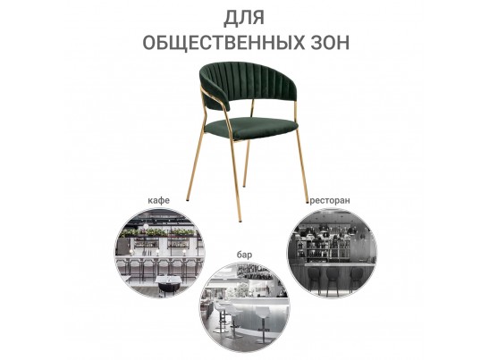 Комплект из 2-х стульев Turin зеленый с золотыми ножками в Кургане