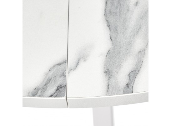 Стол Rudolf круглый раскладной 90-120x90x75см, белый мрамор, белый в Кургане