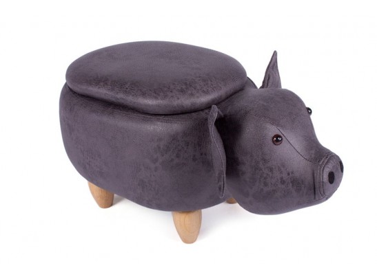 Пуф Поросенок с отсеком для хранения серовато-пурпурно-синий в Кургане