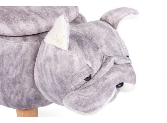 Пуф Бульдог светло-серый в Кургане