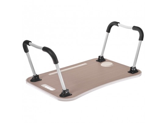 Стол складной с подстаканником «ЛАЙТ», 59,5x39,5x26,4см, мдф, металл, св. дерево, белый в Кургане