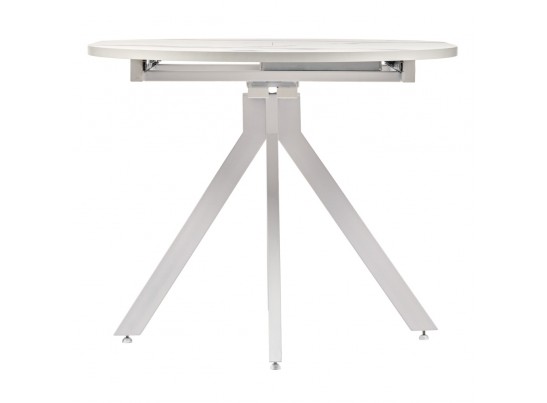 Стол Rudolf круглый раскладной 90-120x90x75см, белый мрамор, белый в Кургане